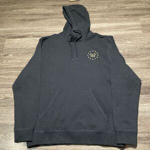 Mossy Oak Pullover Sweatshirt Mens Large Black Vortex Hooded Pocket Flag New